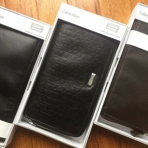 CALVIN KLEIN BROWN LEATHER UNISEX WALLET